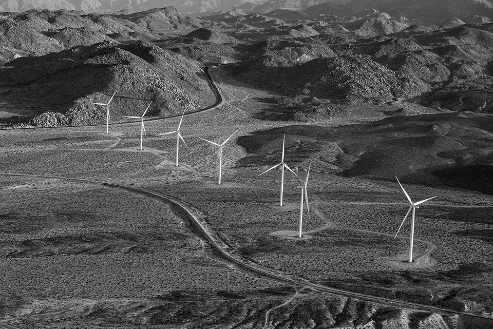 Wind turbines from the Ocotillo Wind project along Interstate 8 in California. (Photo by Jamey Stilings)