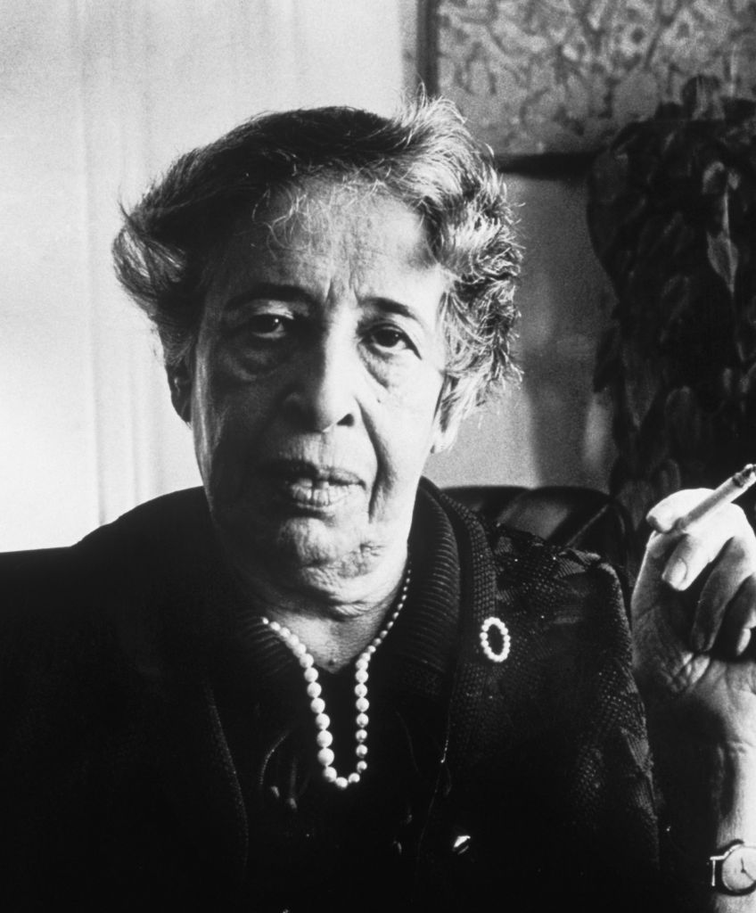 German-born American political thinker, teacher and writer Hannah Arendt (1906-75) on April 21, 1972. (Photo by Tyrone Dukes/New York Times) Co./Getty Images)