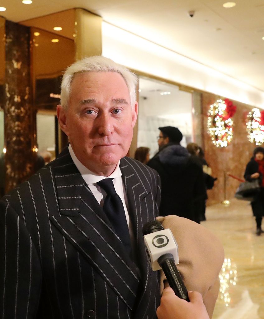 Roger Stone speaks to the media at Trump Tower on December 6, 2016 in New York City. (Photo by Spencer Platt/Getty Images)