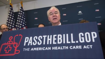 Health and Human Services Secretary Tom Price speaks at a press conference with House Republicans to discuss health care reform in Washington, DC, on March 17, 2017. (Photo by Nicholas Kamm/AFP/Getty Images)