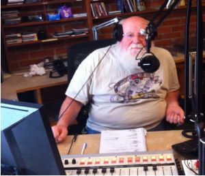 Old Red on the mic at WMMT-FM 88.7, the community radio station run by Appalshop. (Facebook photo)