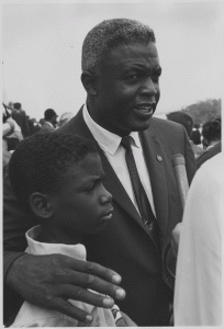 Jackie Robinson and his son at the March on Washington, 1963. (Photo courtesy of the National Archives and Records Administration)