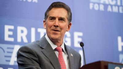 Former Sen. Jim DeMint (R-SC), president of the Heritage Foundation, delivers opening remarks during the Heritage Action for America's second annual Conservative Policy Summit at the Heritage Foundation in Washington on Jan. 12, 2015. (Photo By Bill Clark/CQ Roll Call)