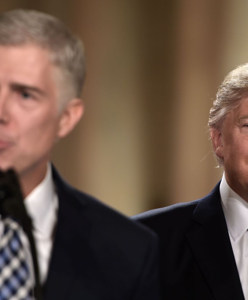 Judge Neil Gorsuch and President Donald Trump at the White House on Jan. 31, 2017. If Gorsuch is confirmed, and the right case comes before the court, Chevron could be seriously endangered. (Photo by Brendan Smialowski/AFP/Getty Images)