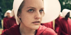 Elizabeth Moss as Offred in Hulu's upcoming adaptation of The Handmaid's Tale. (Photo courtesy of Hulu)