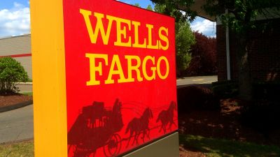 Wells Fargo bank sign (Credit: