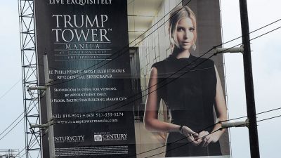 Billboard advertising Trump Tower, Manila (Photo by Jay Directo/AFP/Getty Images)