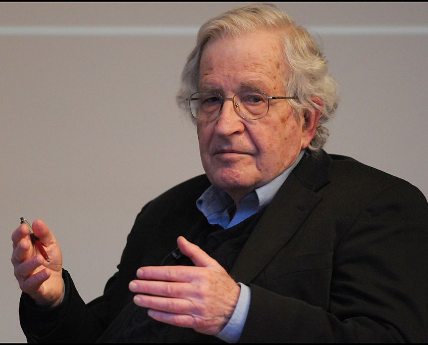 American linguist and philosopher Noam Chomsky in conversation at the British Library, London, UK on March 19, 2013. (Photo by David Corio/Redferns)