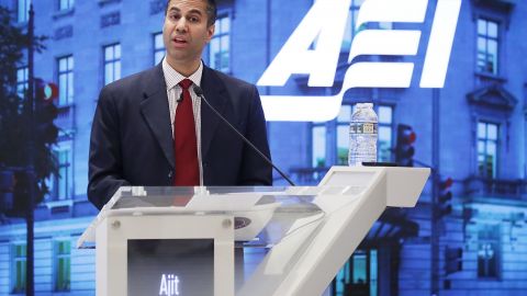 Federal Communication Commission Chairman Ajit Pai delivers remarks at The American Enterprise Institute for Public Policy Research May 5, 2017 in Washington, DC. (Photo by Chip Somodevilla/Getty Images)