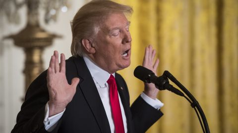 President Donald Trump speaks during a press conference at the White House on Feb. 16, 2017. Trump berated the media repeatedly, calling CNN, The New York Times and other outlets "dishonest" and "very fake news" for reporting unfavorable stories about him. (Photo by Jabin Botsford/The Washington Post via Getty Images)