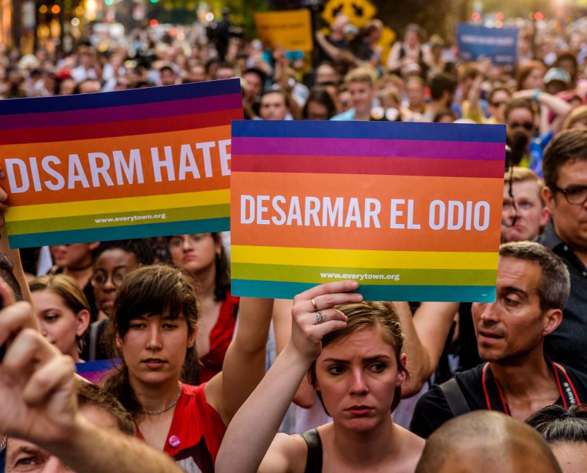 On Monday June 12, 2017 Gays Against Guns and 20 partnering LGBTQ nightclubs participated in the one-year anniversary remembering the 49 victims of the Orlando Pulse Nightclub massacre. (Photo by Erik McGregor/Pacific Press/LightRocket via Getty Images)
