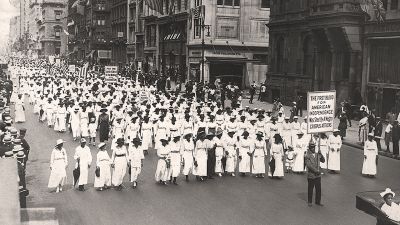 A silent march in New York to protest the police treatment of blacks during riots in East St. Louis, 1917. They marched down Fifth Avenue on that summer Saturday without saying a word. (Photo by Underwood Archives/Getty Images)
