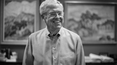 Charles Koch, 79, in his office at Koch Industries in Wichita, Kansas, on July 29, 2015. (Photo by Nikki Kahn/The Washington Post via Getty Images)