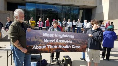 West Virginia state capitol "rally for answers” on what’s in the health care bill. (Photo by Gary Zuckett)