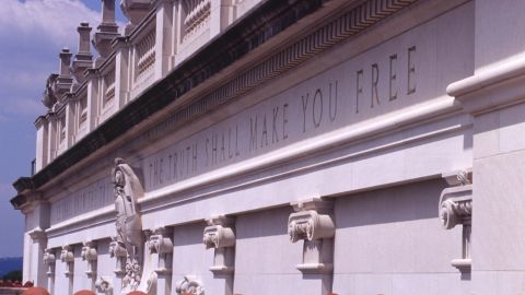 Inscription on the Main Building at the University of Texas at Austin. (Photo courtesy of the University of Texas at Austin)