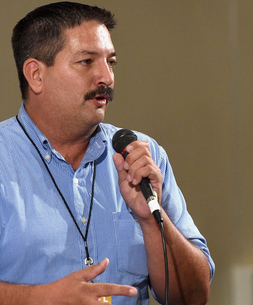 Randy Bryce at the "The Power Vote: Latinos Crucial Role in the 2018 and 2020 Elections" panel during Politicon at Pasadena Convention Center on July 30, 2017 in Pasadena, California. (Photo by Joshua Blanchard/Getty Images for Politicon)