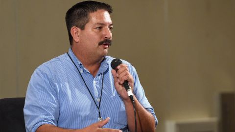 Randy Bryce at the "The Power Vote: Latinos Crucial Role in the 2018 and 2020 Elections" panel during Politicon at Pasadena Convention Center on July 30, 2017 in Pasadena, California. (Photo by Joshua Blanchard/Getty Images for Politicon)