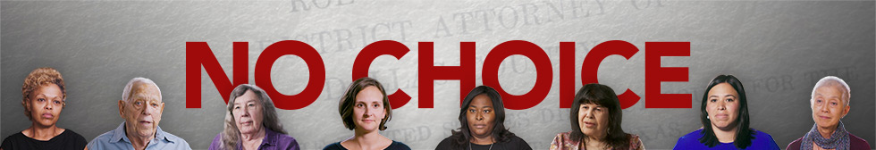 No Choice banner with images of video subjects in series