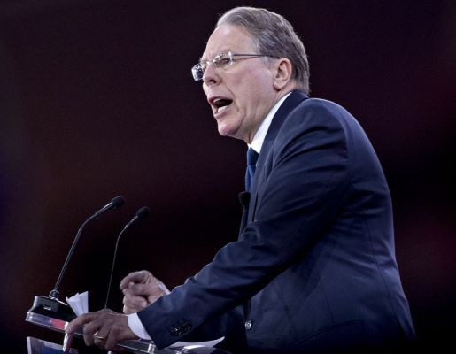 Wayne LaPierre, chief executive officer of the National Rifle Association (NRA), speaks at the Conservative Political Action Conference (CPAC) in National Harbor, Maryland, U.S., on Thursday, Feb. 22, 2018. (Credit: Andrew Harrer/Bloomberg via Getty Images)
