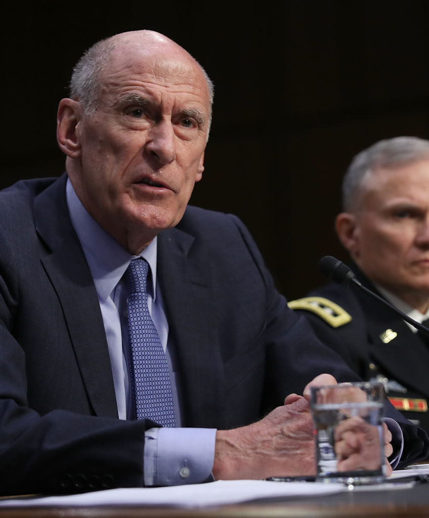 Director of National Intelligence Daniel Coats (L) and U.S. Army Lt. Gen. Robert P. Ashley (R), director of the Defense Intelligence Agency, answer questions during a hearing held by the Senate Armed Services Committee March 6, 2018 in Washington, DC. Coats Ashley testified on worldwide threats. (Photo by Win McNamee/Getty Images)