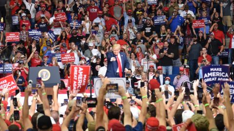 U.S. President Donald Trump meet his supporters at his ''Make America Great Again'' rally in Tulsa, Oklahoma, United States on June 20, 2020. (Photo by Kyle Mazza/Anadolu Agency via Getty Images)