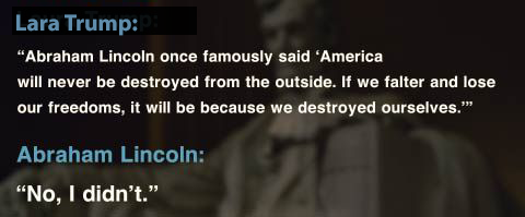 Lara Trump misquotes Abraham Lincoln at the RNC.