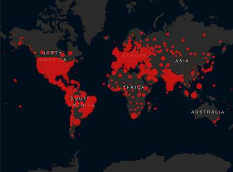Johns Hopkins Daily Covid Map