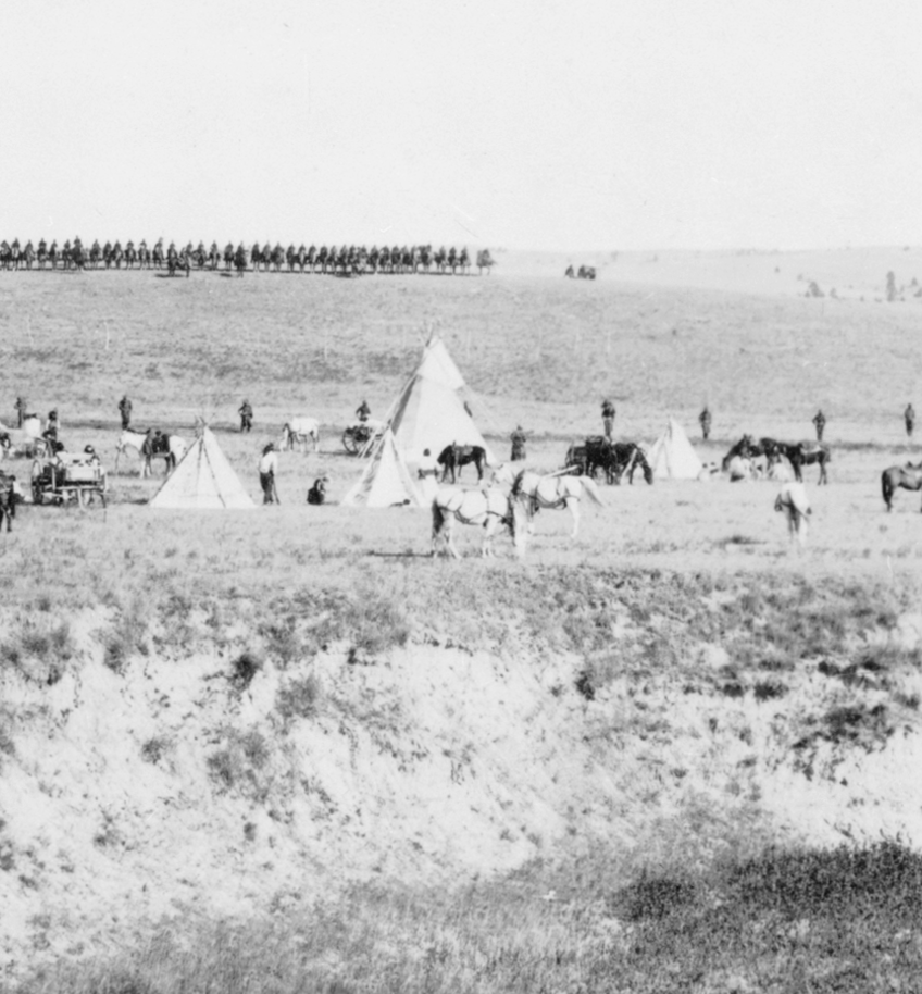 U.S. troops surrounding the Indians on Wounded Knee battle field / Miller Studio, Gordon, Neb.