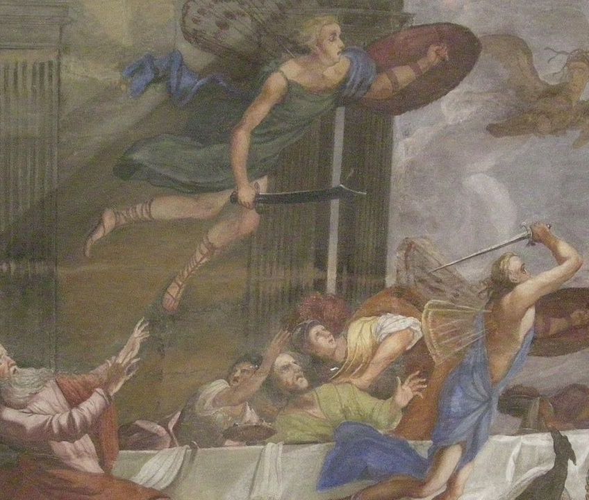 Fresco of Harpies in castle Štatenberg near Makole, Slovenia. (Wikicommons)