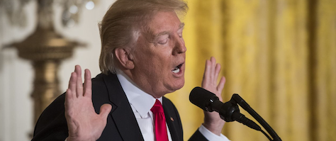 President Donald Trump speaks during a press conference at the White House on Feb. 16, 2017. Trump berated the media repeatedly, calling CNN, The New York Times and other outlets "dishonest" and "very fake news" for reporting unfavorable stories about him. (Photo by Jabin Botsford/The Washington Post via Getty Images)